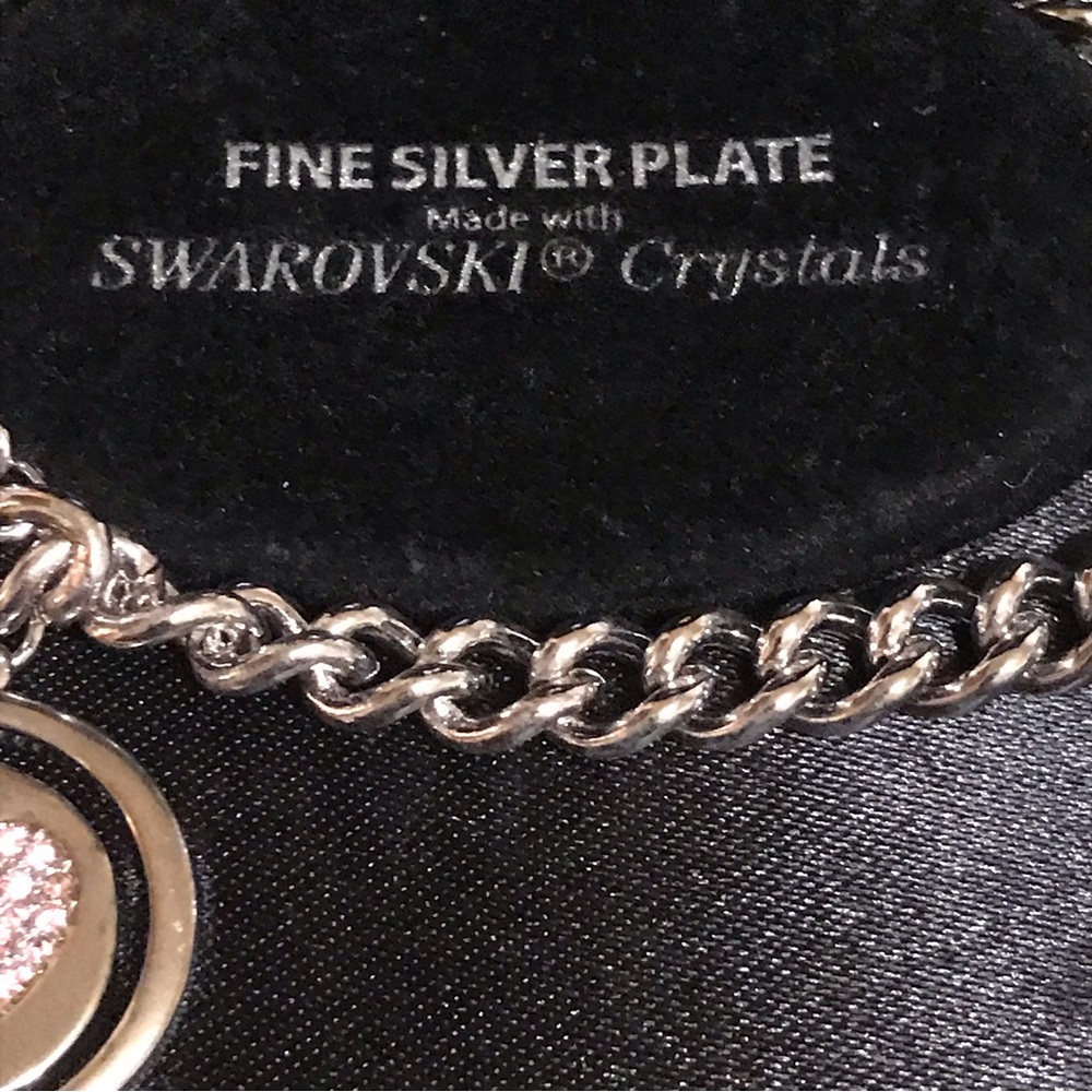 Truly Inspired-  heart valentine Swarovski silver plate pendant bracelet - Picture 7 of 8